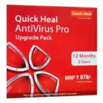 Renewal, 2 Users, 1 Year, Quick Heal Antivirus Pro, Email Delivery