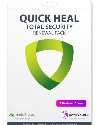 Renewal, 2 Users, 1 Year, Quick Heal Total Security